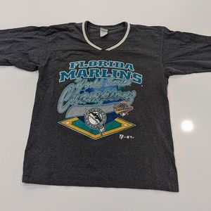 Vintage 1997 GTS Florida Marlins World Series Champions Shirt Size Boys 14/16